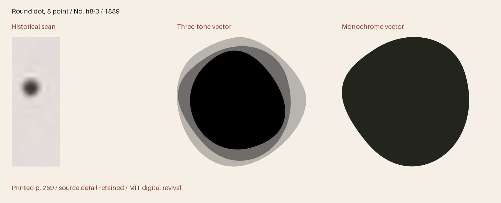 Historical scan beside the three-tone and monochrome vector revivals