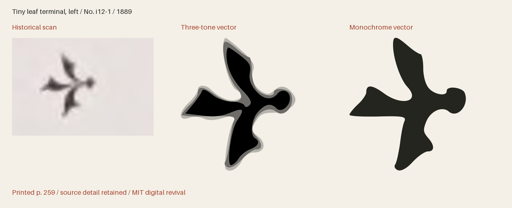 Historical scan beside the three-tone and monochrome vector revivals