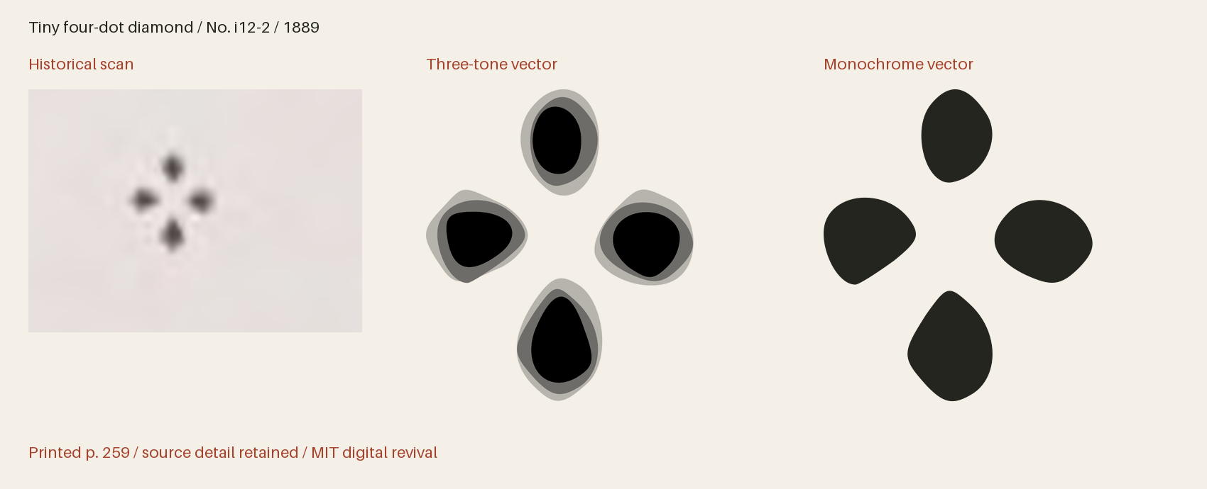 Historical scan beside the three-tone and monochrome vector revivals