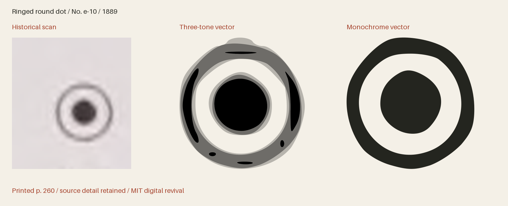 Historical scan beside the three-tone and monochrome vector revivals