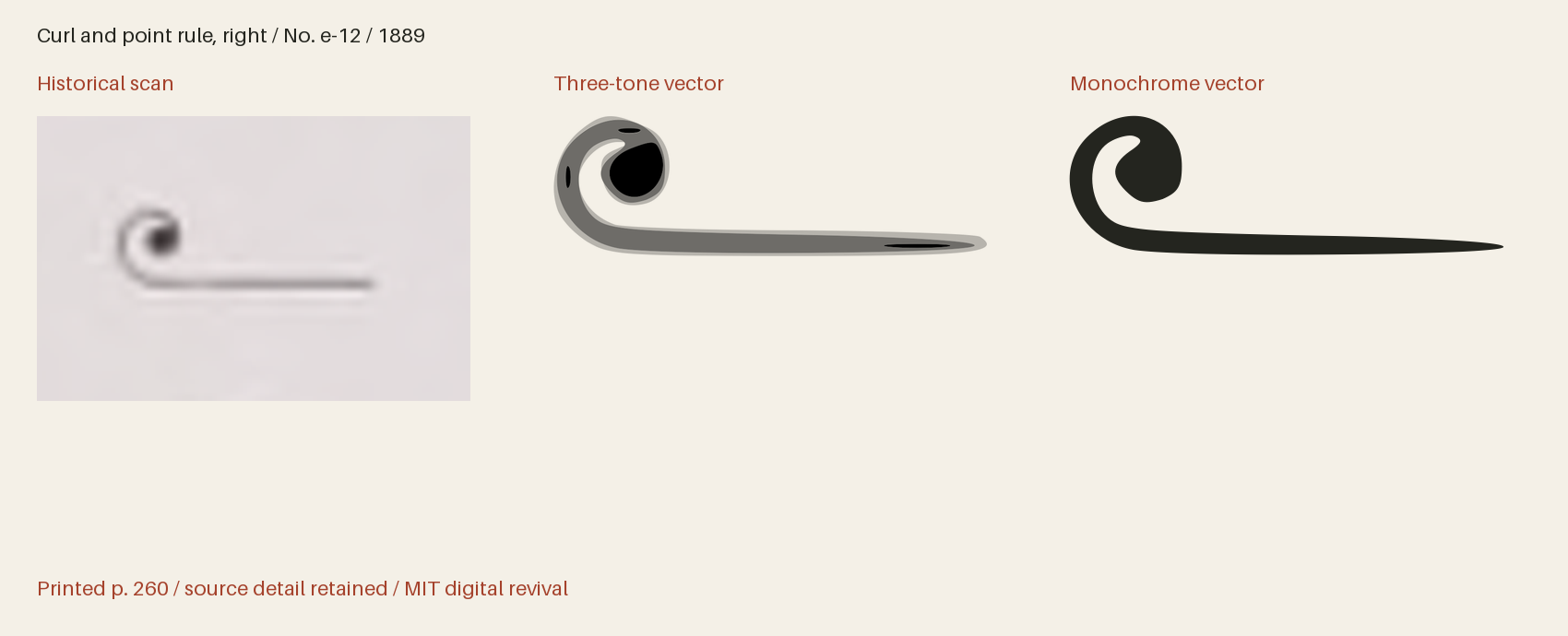 Historical scan beside the three-tone and monochrome vector revivals