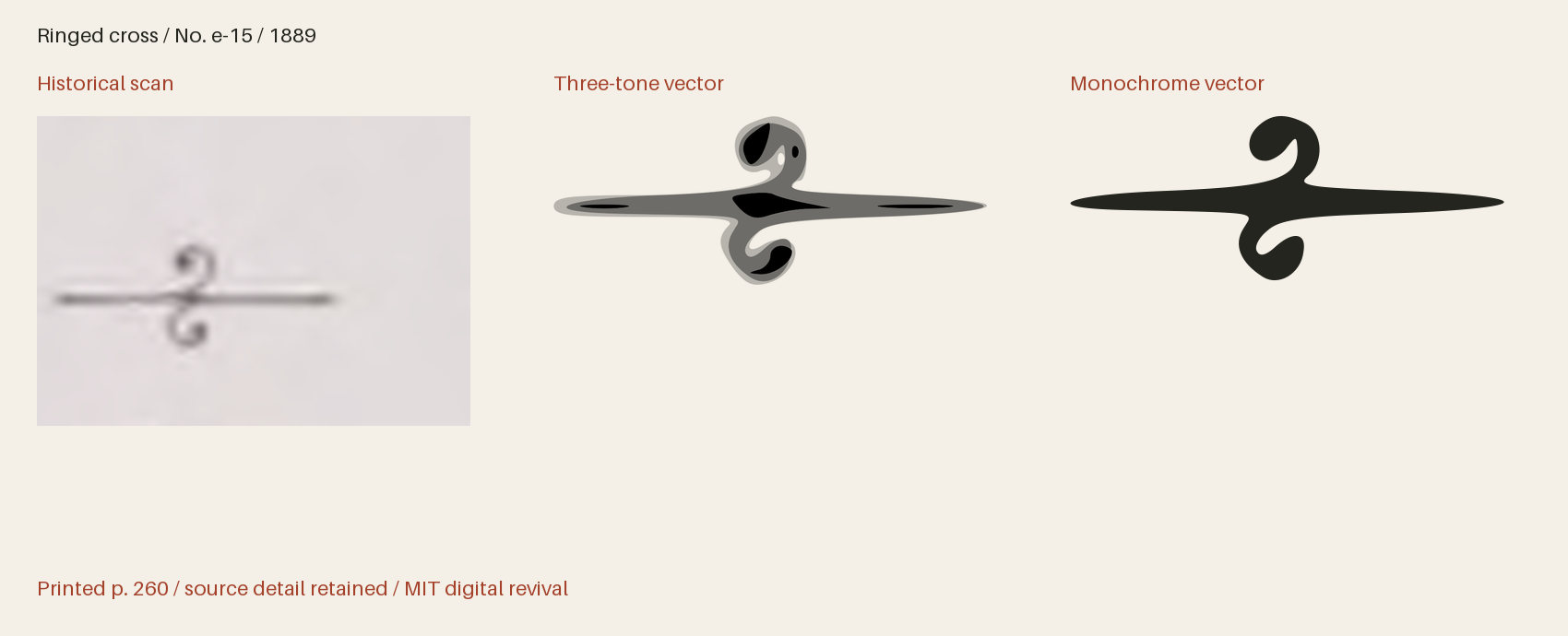 Historical scan beside the three-tone and monochrome vector revivals