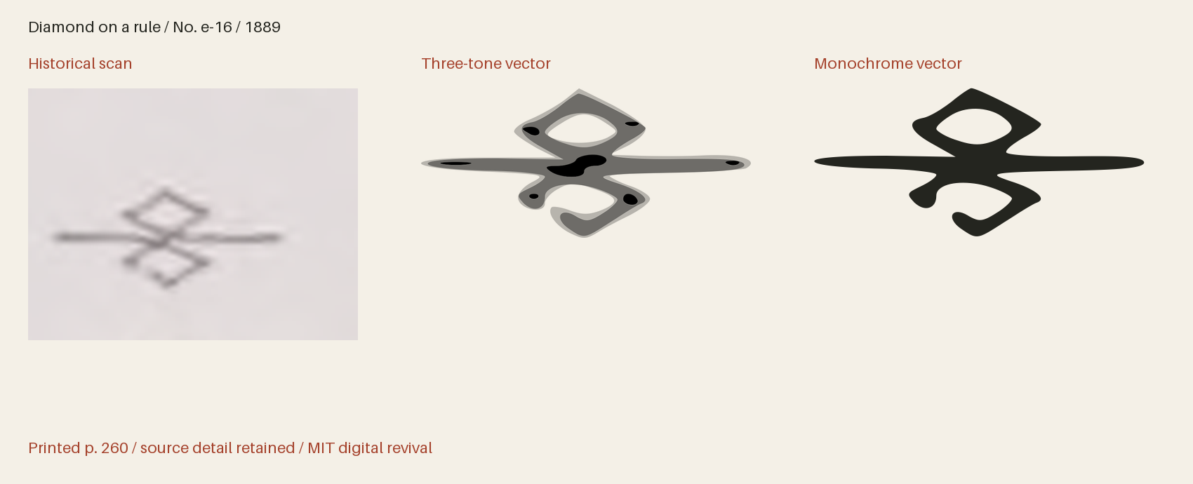 Historical scan beside the three-tone and monochrome vector revivals