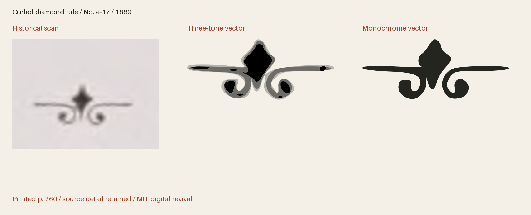 Historical scan beside the three-tone and monochrome vector revivals