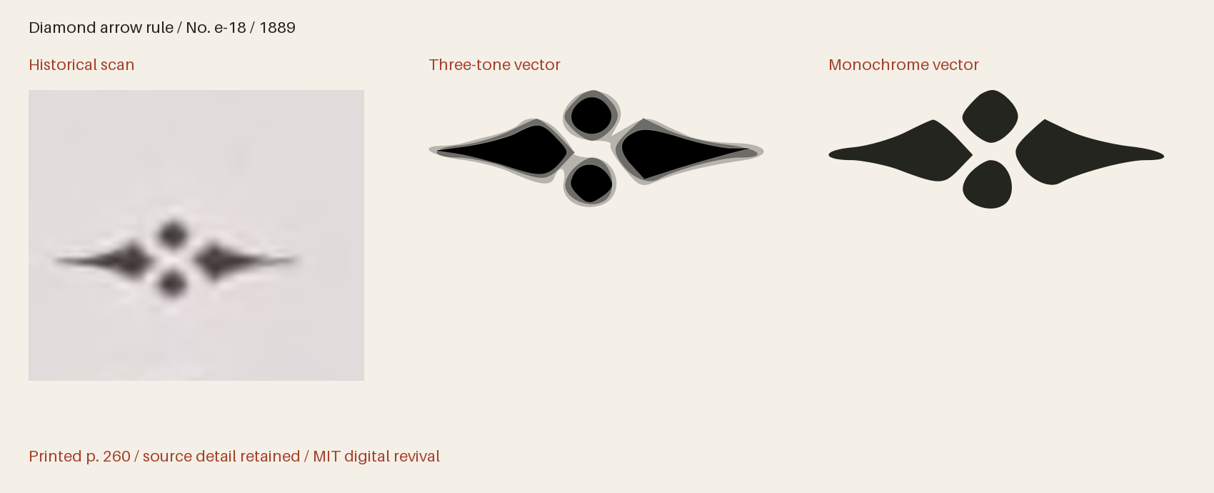 Historical scan beside the three-tone and monochrome vector revivals