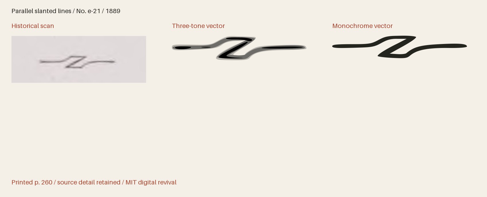 Historical scan beside the three-tone and monochrome vector revivals