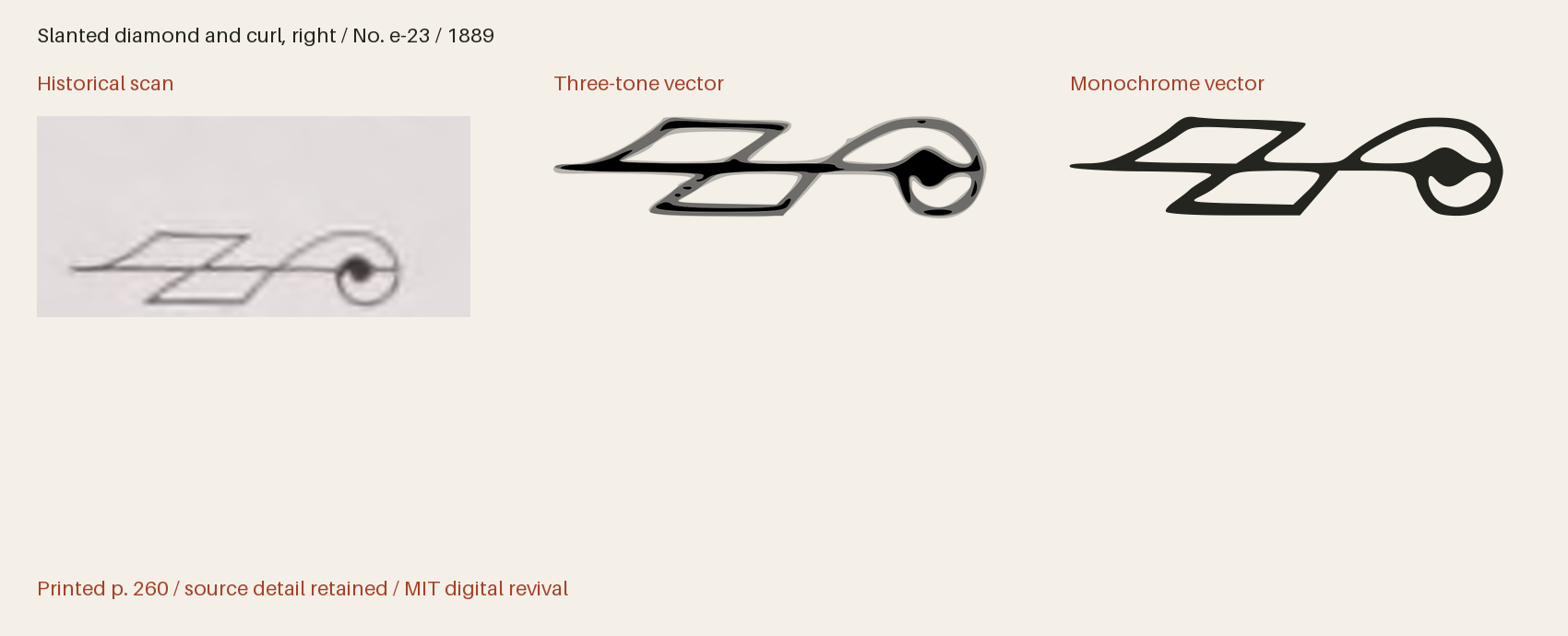 Historical scan beside the three-tone and monochrome vector revivals