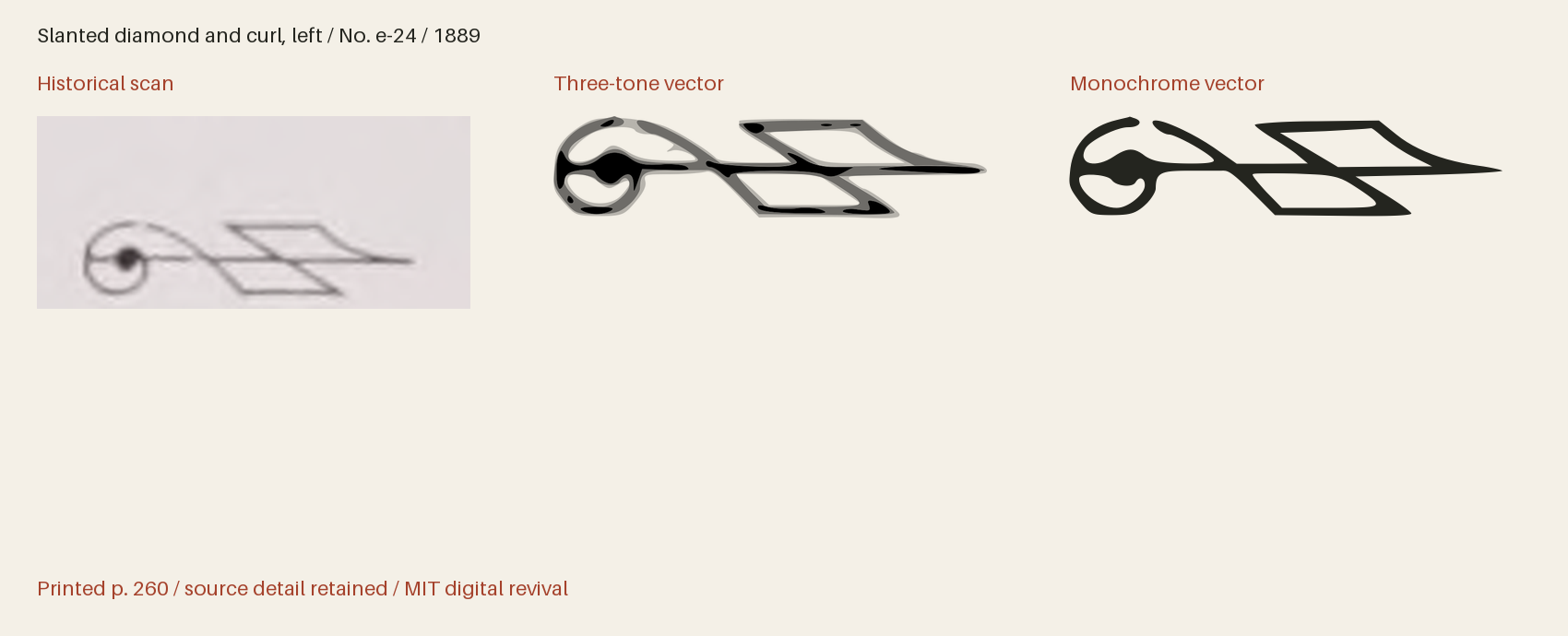 Historical scan beside the three-tone and monochrome vector revivals