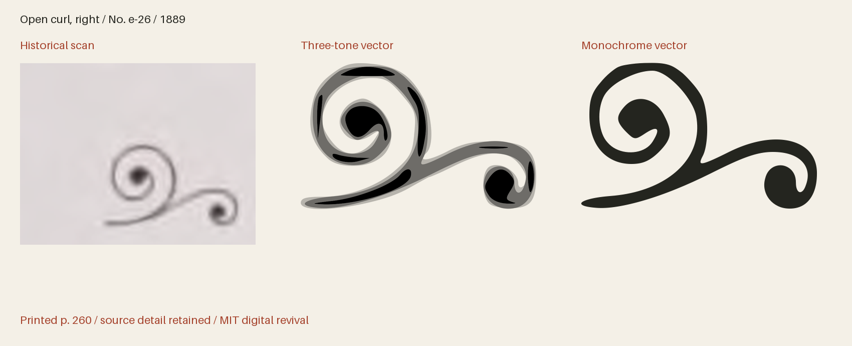 Historical scan beside the three-tone and monochrome vector revivals