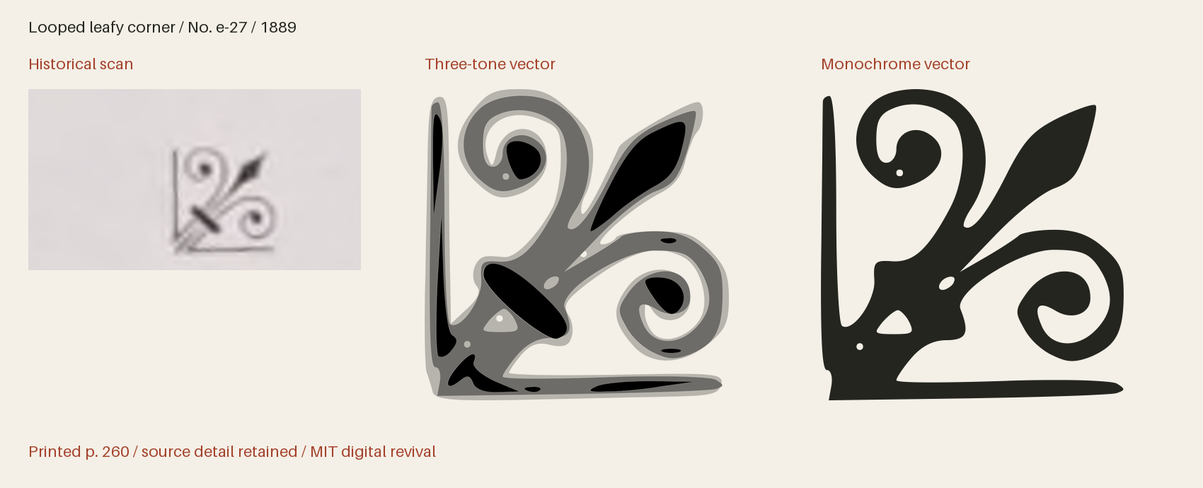 Historical scan beside the three-tone and monochrome vector revivals