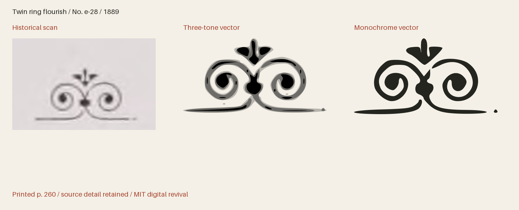 Historical scan beside the three-tone and monochrome vector revivals