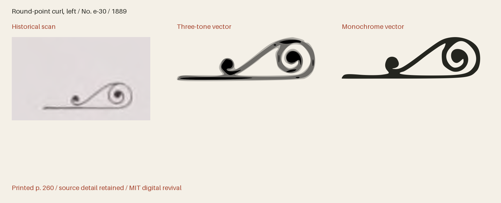 Historical scan beside the three-tone and monochrome vector revivals