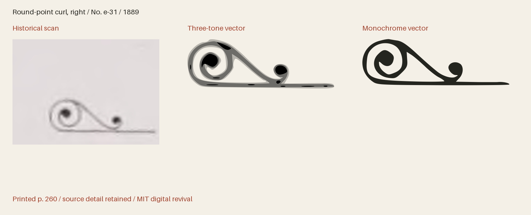 Historical scan beside the three-tone and monochrome vector revivals