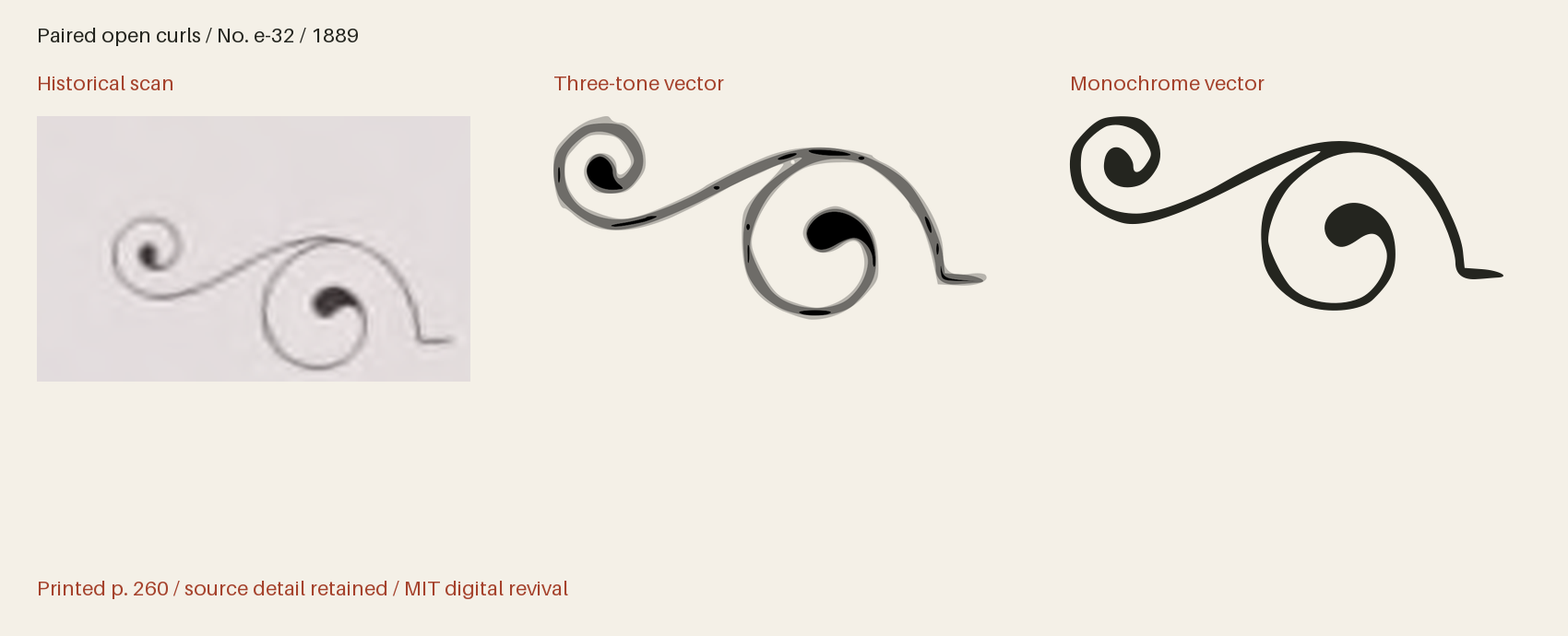 Historical scan beside the three-tone and monochrome vector revivals