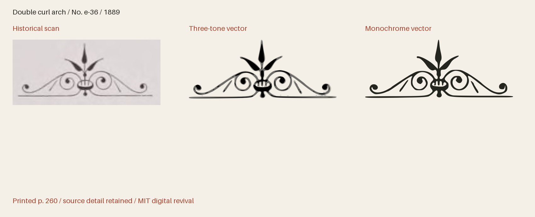 Historical scan beside the three-tone and monochrome vector revivals