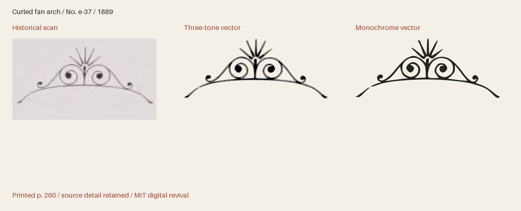 Historical scan beside the three-tone and monochrome vector revivals