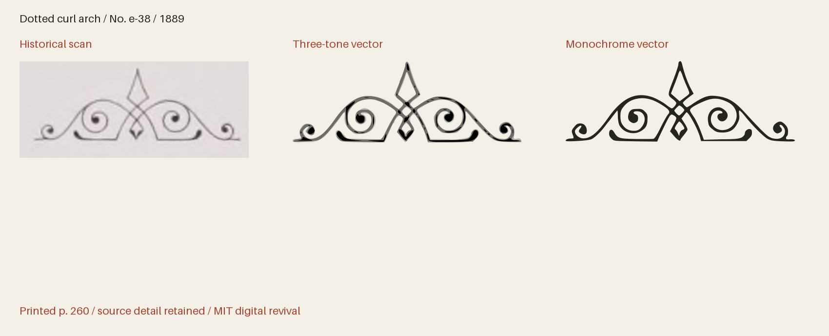 Historical scan beside the three-tone and monochrome vector revivals