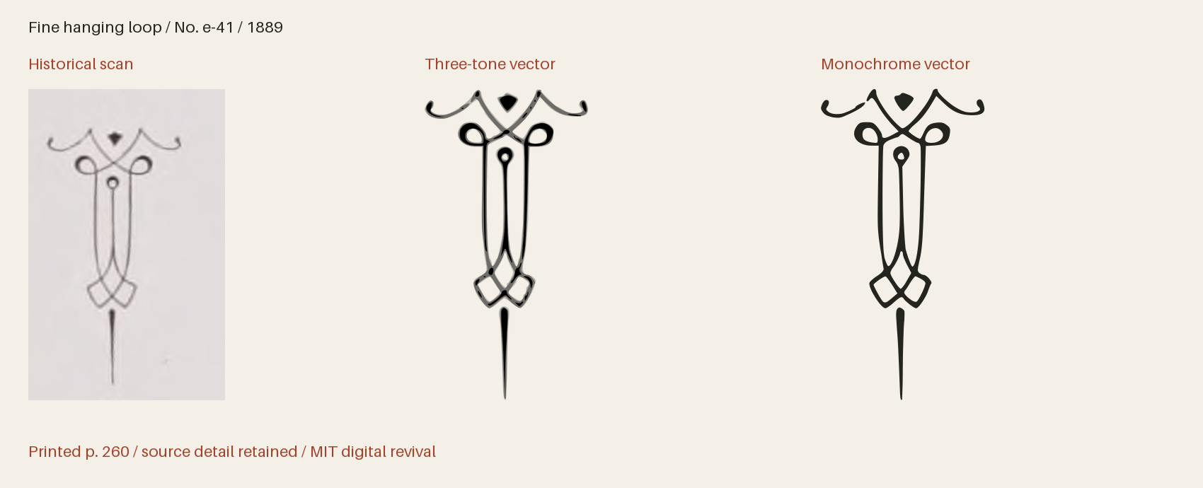 Historical scan beside the three-tone and monochrome vector revivals
