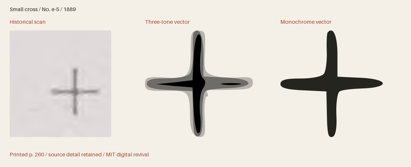 Historical scan beside the three-tone and monochrome vector revivals