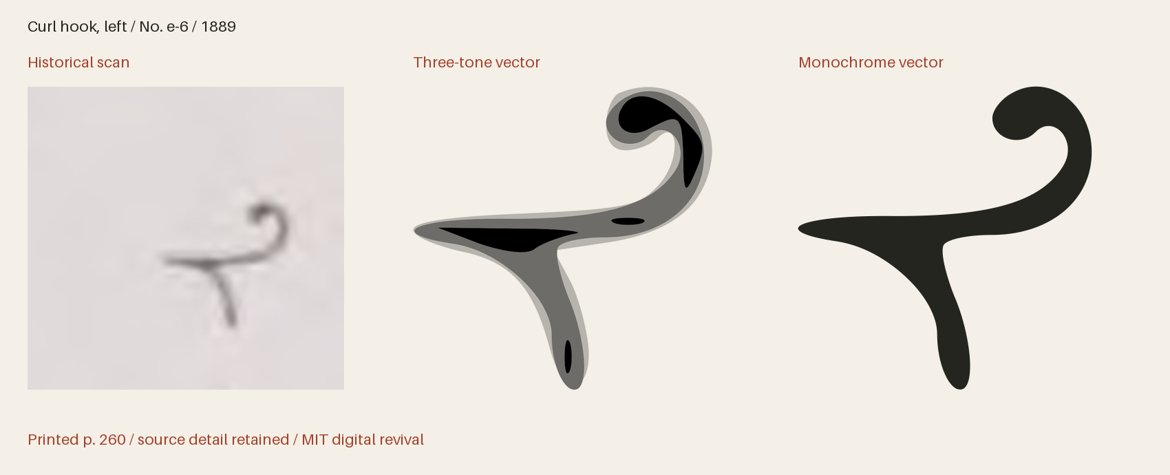 Historical scan beside the three-tone and monochrome vector revivals