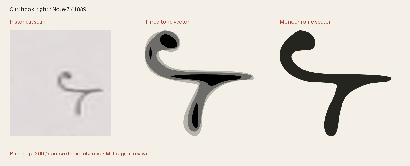 Historical scan beside the three-tone and monochrome vector revivals