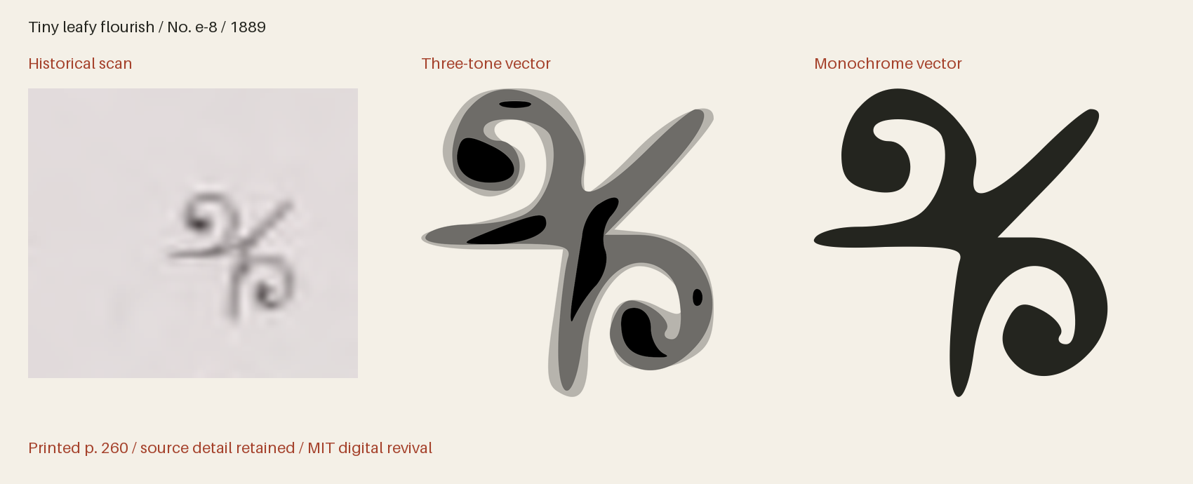 Historical scan beside the three-tone and monochrome vector revivals
