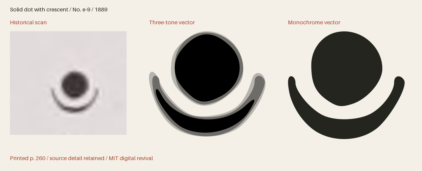 Historical scan beside the three-tone and monochrome vector revivals