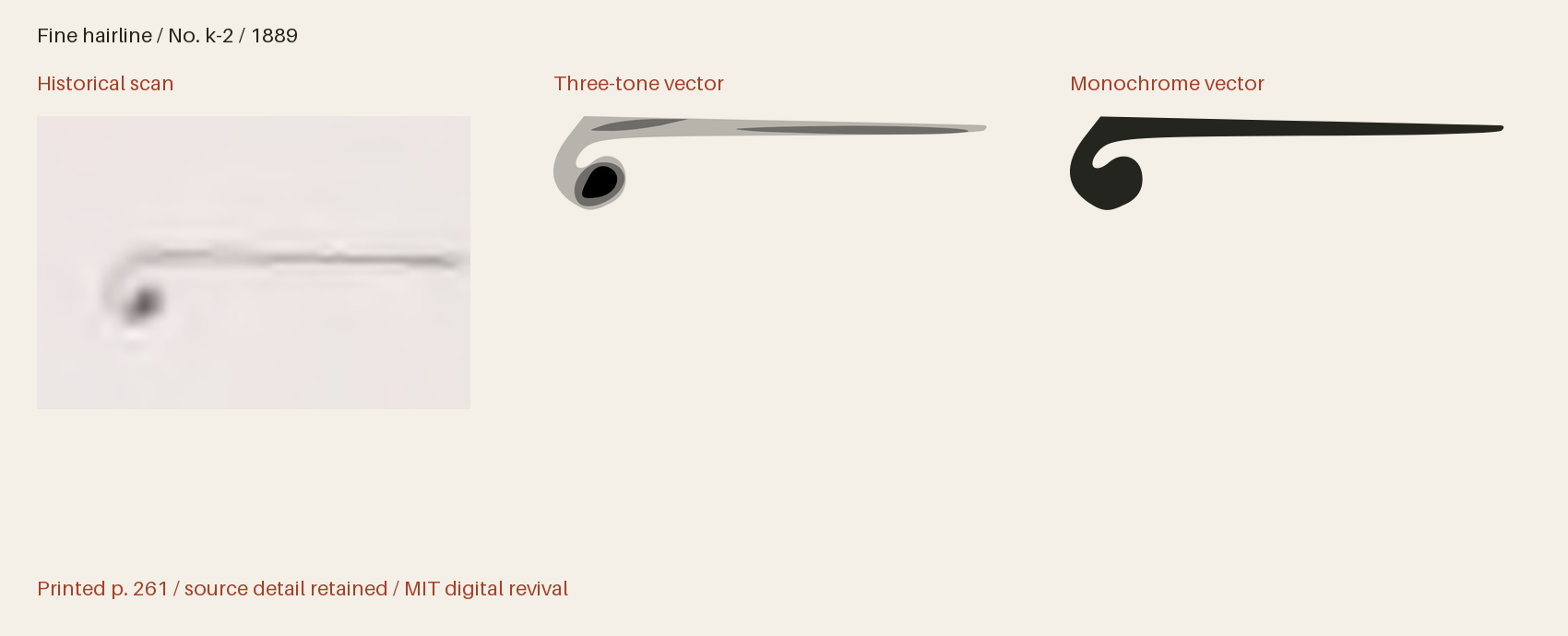 Historical scan beside the three-tone and monochrome vector revivals