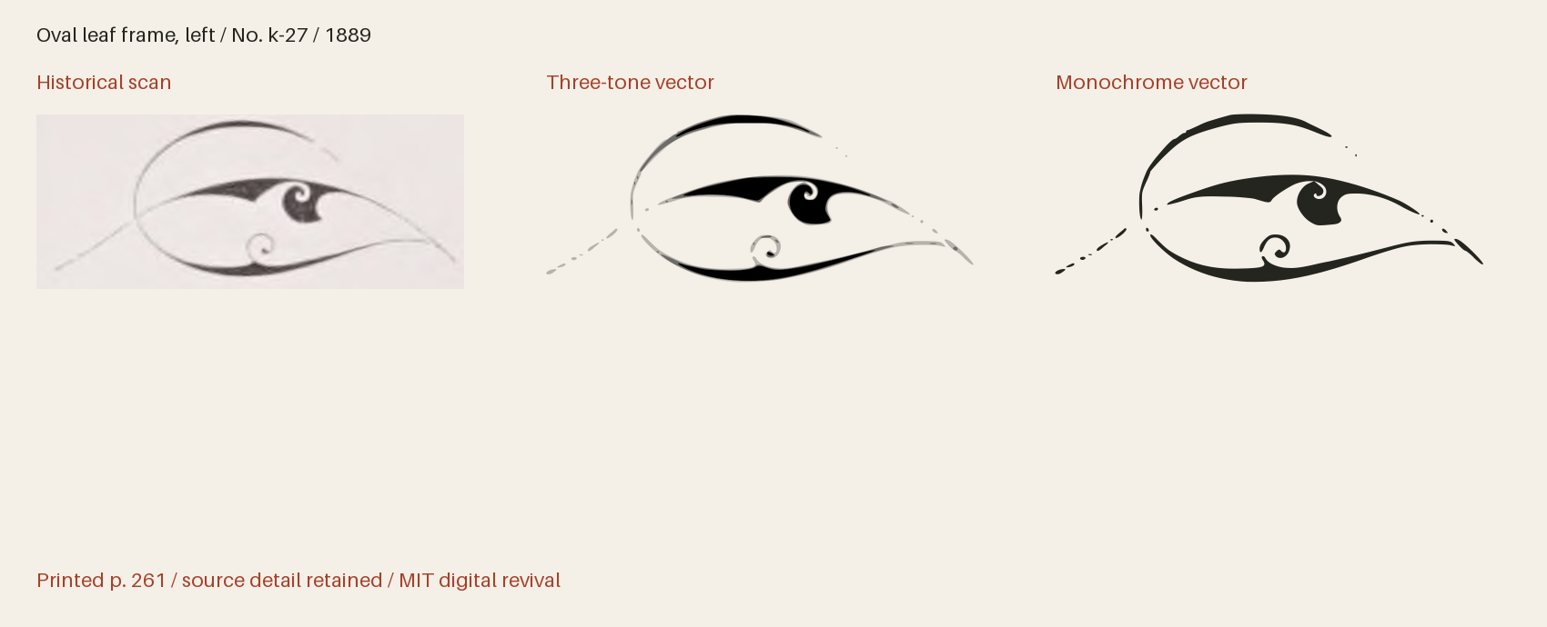 Historical scan beside the three-tone and monochrome vector revivals