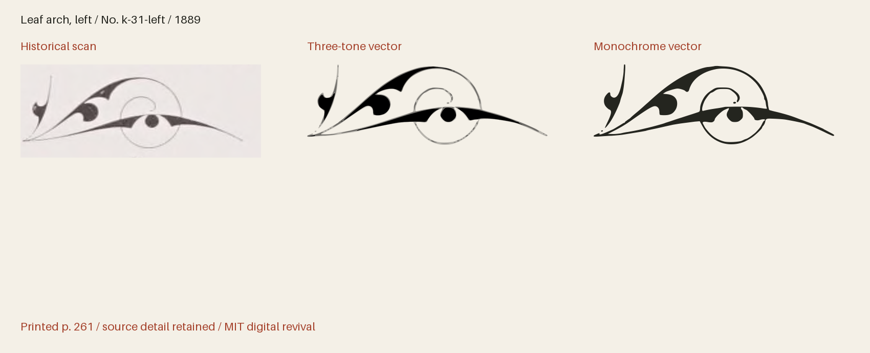 Historical scan beside the three-tone and monochrome vector revivals