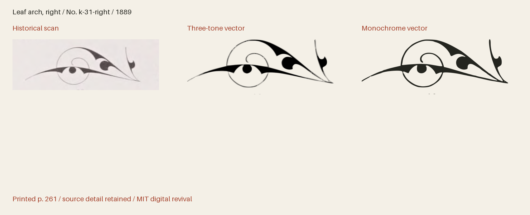 Historical scan beside the three-tone and monochrome vector revivals