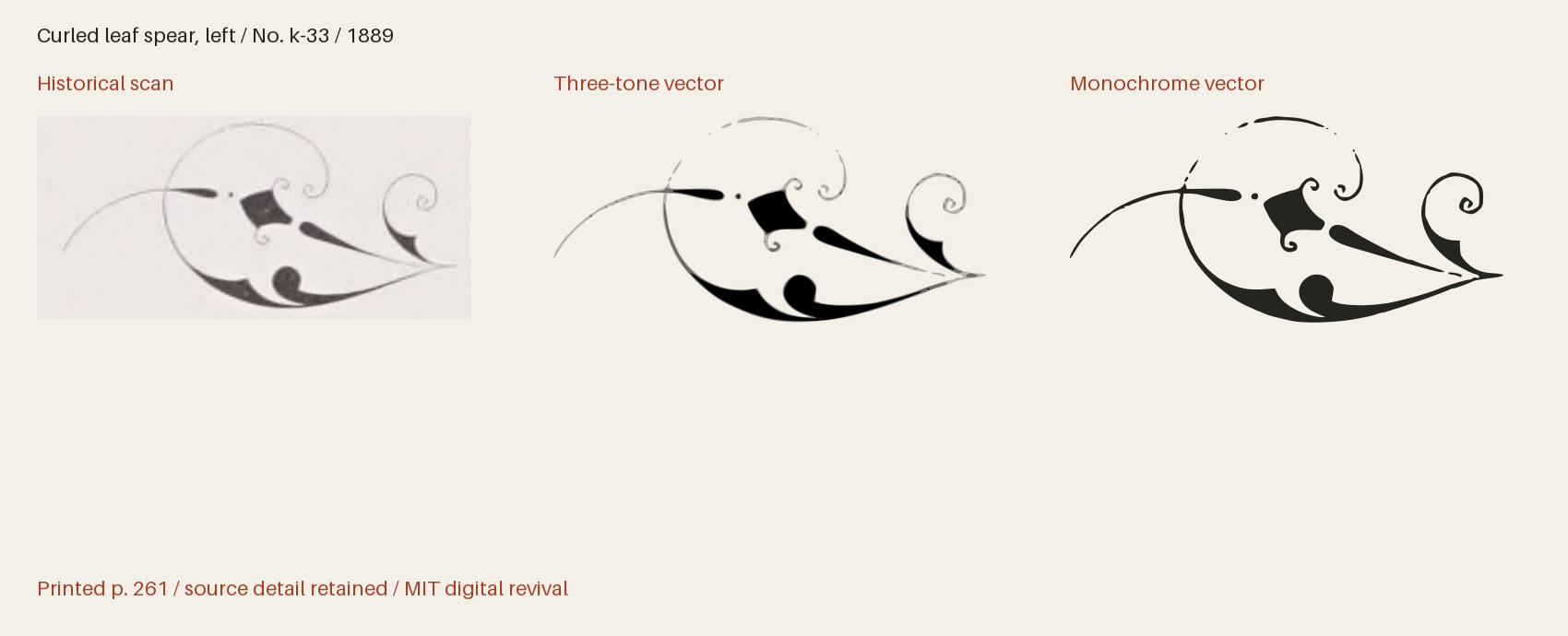 Historical scan beside the three-tone and monochrome vector revivals
