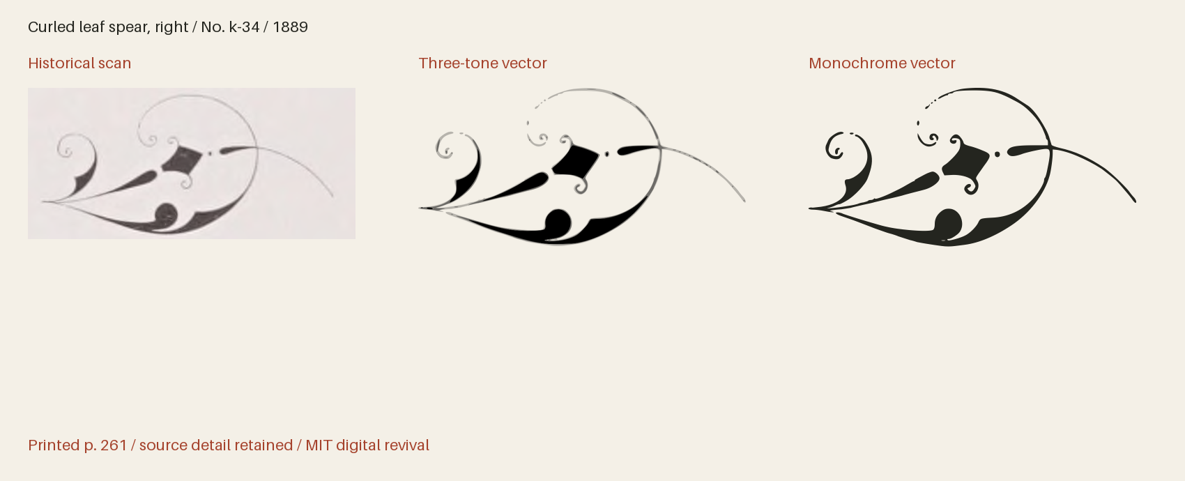 Historical scan beside the three-tone and monochrome vector revivals