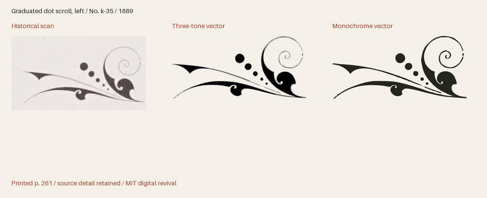 Historical scan beside the three-tone and monochrome vector revivals