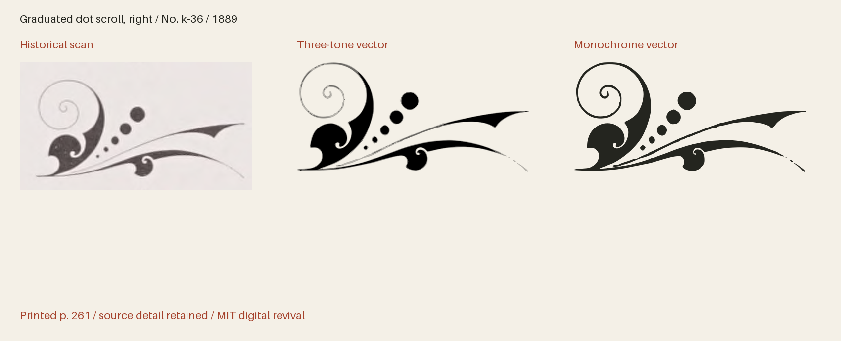 Historical scan beside the three-tone and monochrome vector revivals