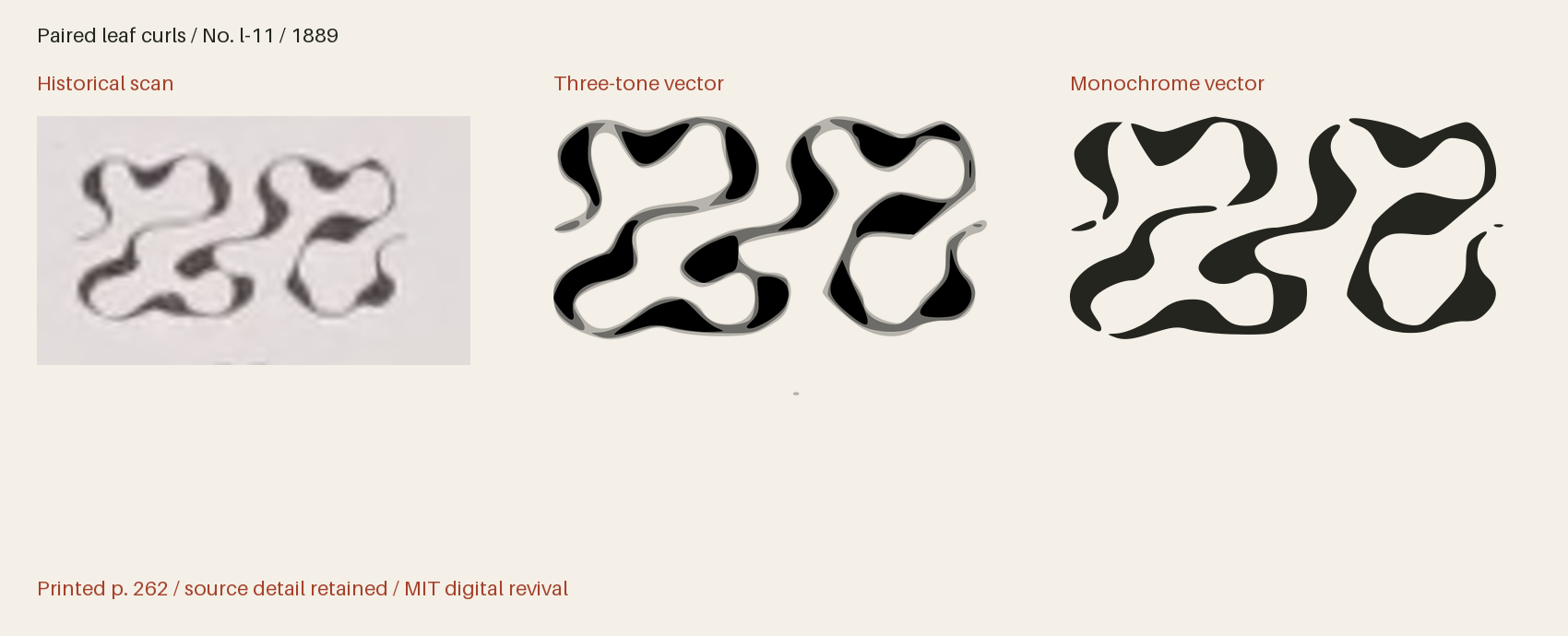 Historical scan beside the three-tone and monochrome vector revivals