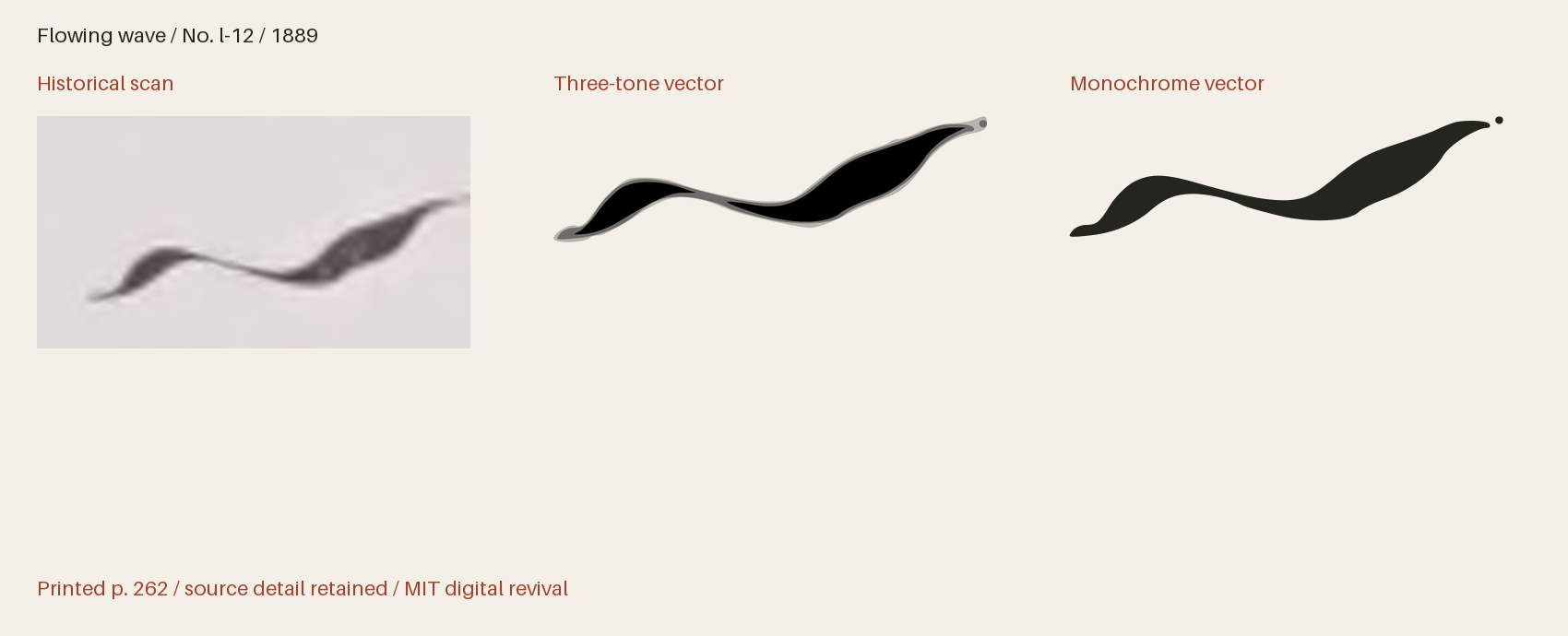 Historical scan beside the three-tone and monochrome vector revivals