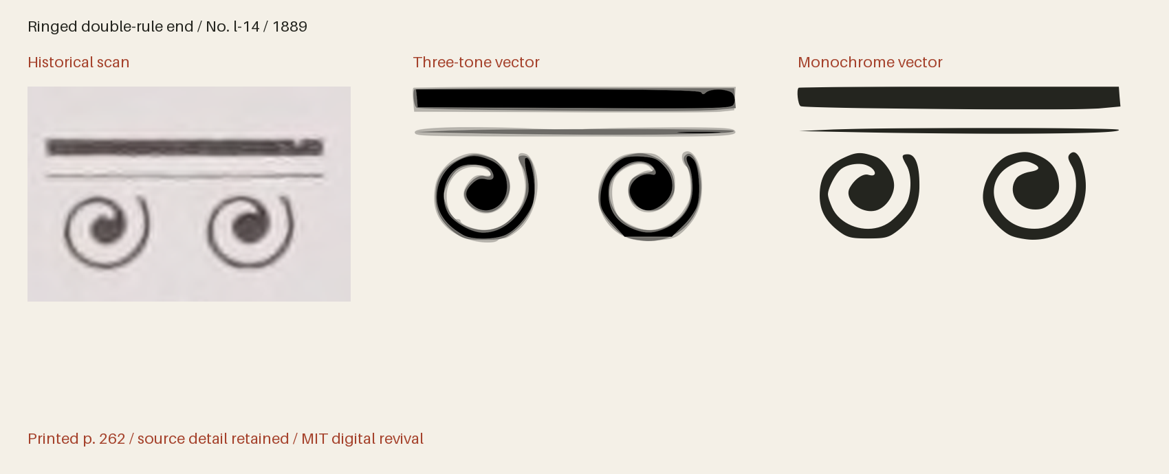 Historical scan beside the three-tone and monochrome vector revivals