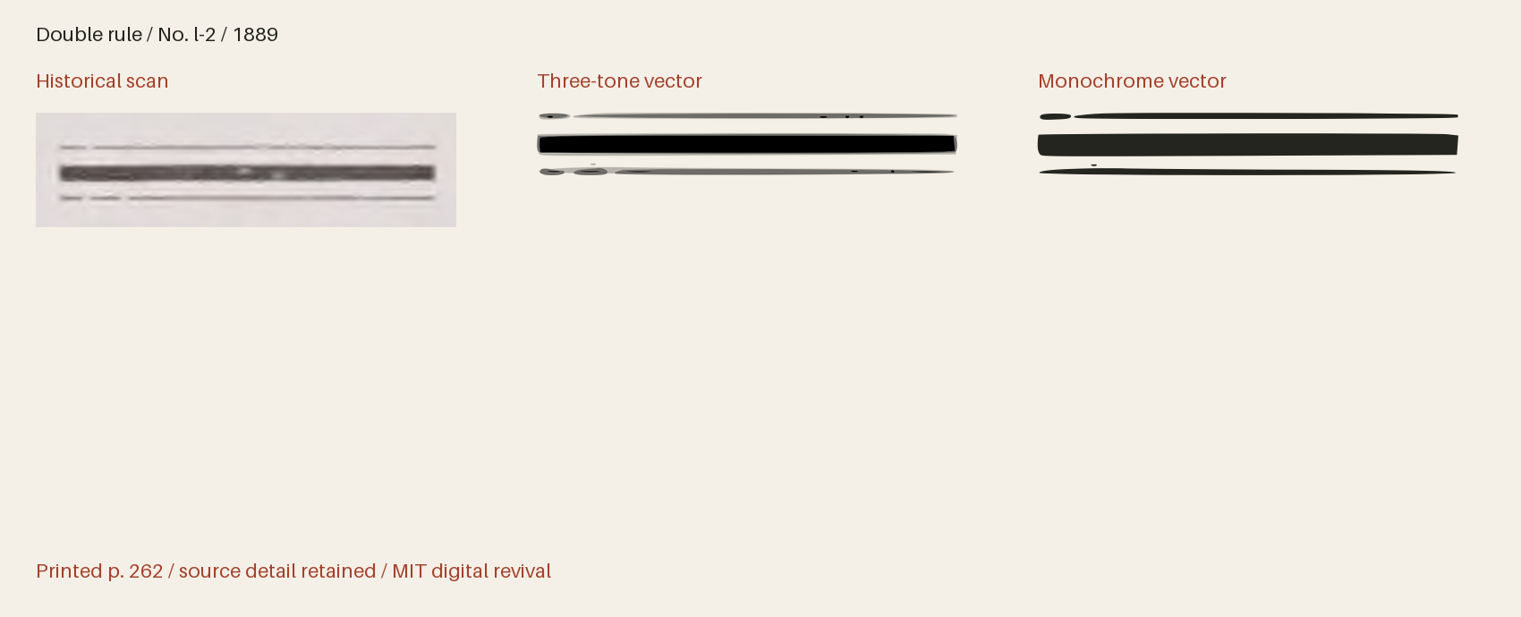 Historical scan beside the three-tone and monochrome vector revivals