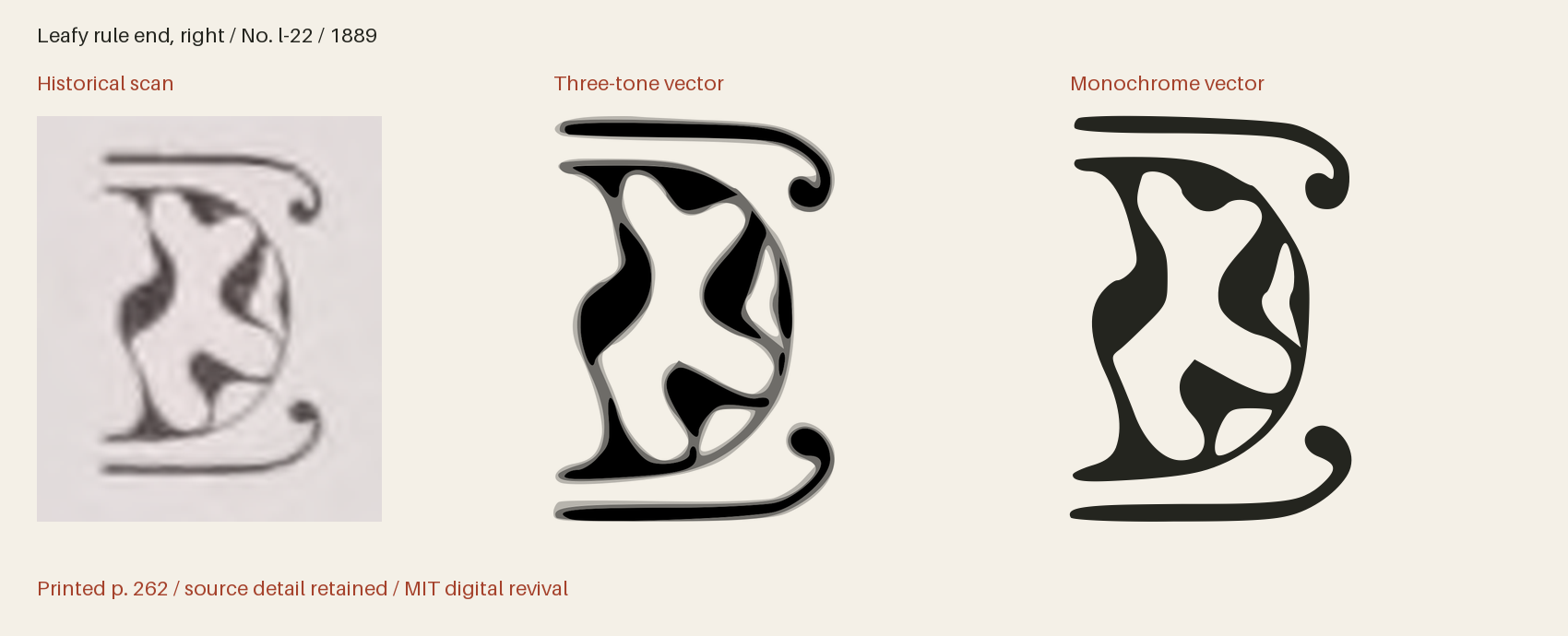 Historical scan beside the three-tone and monochrome vector revivals