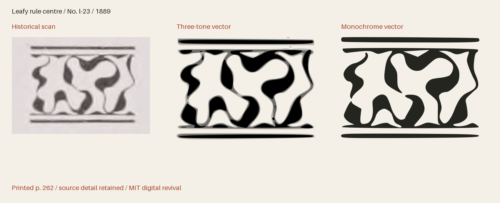 Historical scan beside the three-tone and monochrome vector revivals