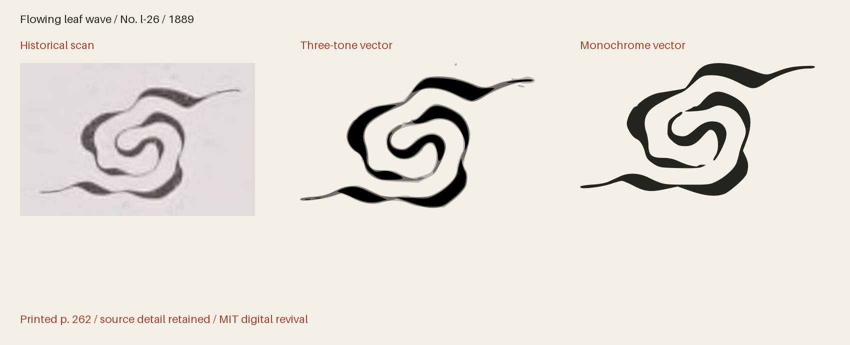 Historical scan beside the three-tone and monochrome vector revivals