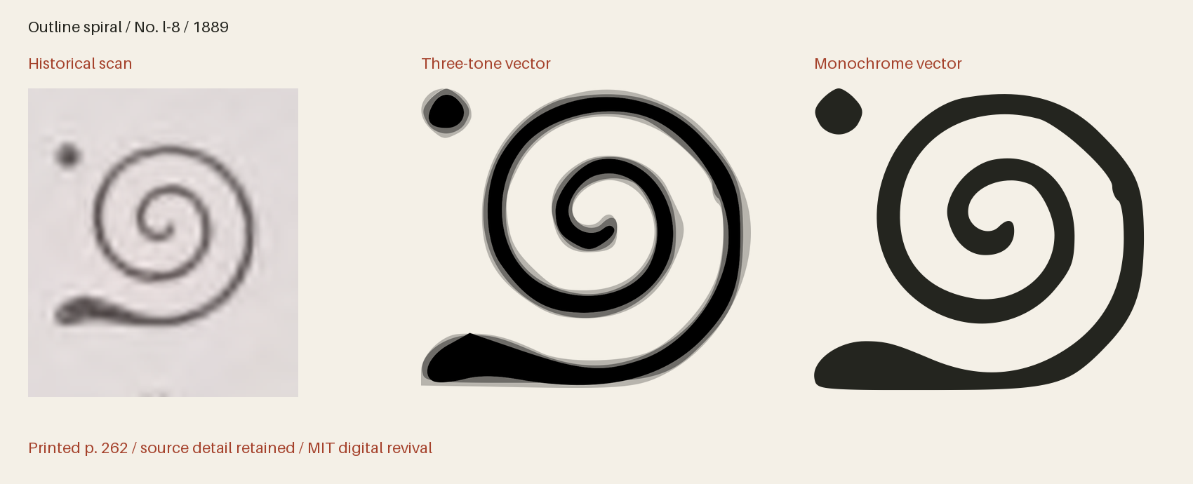 Historical scan beside the three-tone and monochrome vector revivals