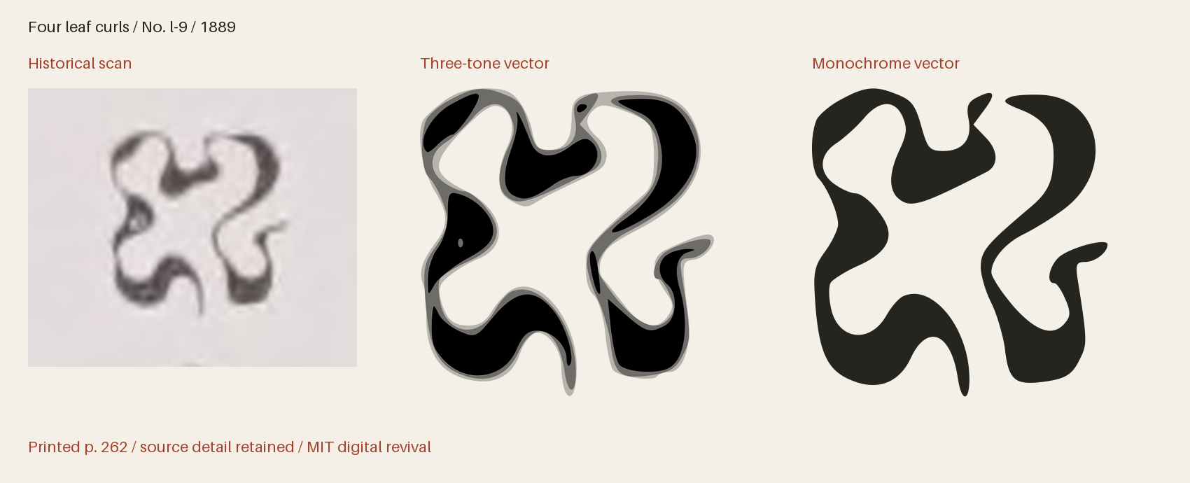 Historical scan beside the three-tone and monochrome vector revivals