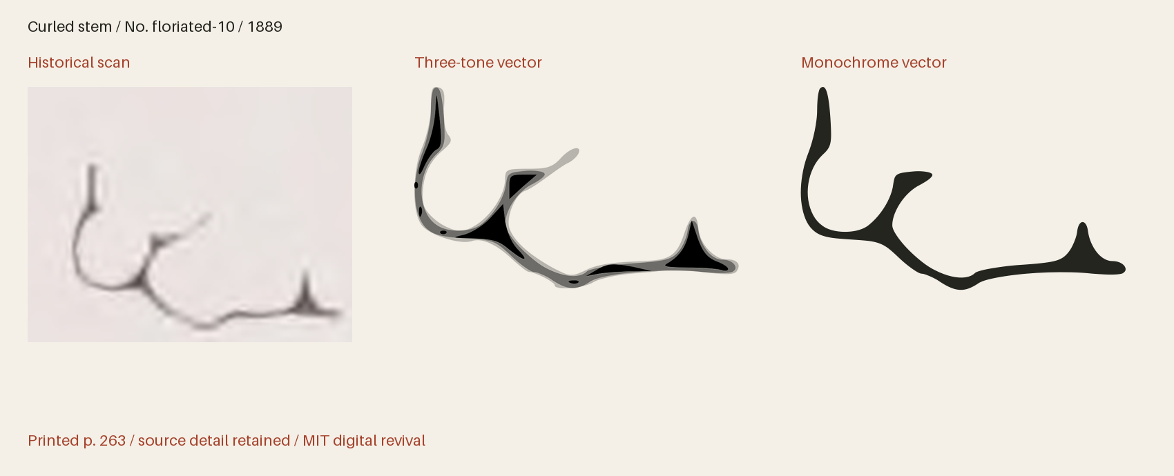 Historical scan beside the three-tone and monochrome vector revivals