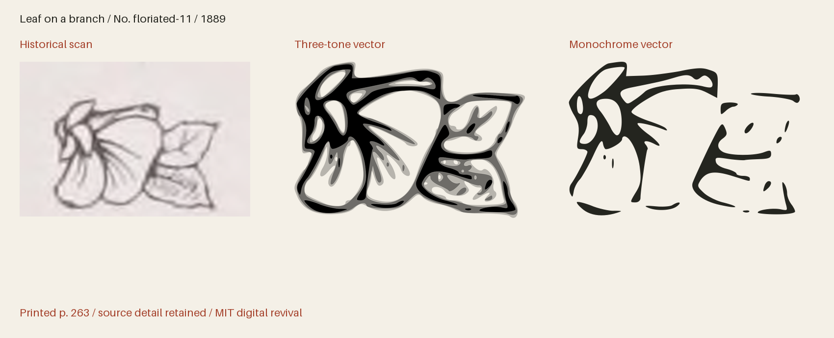 Historical scan beside the three-tone and monochrome vector revivals