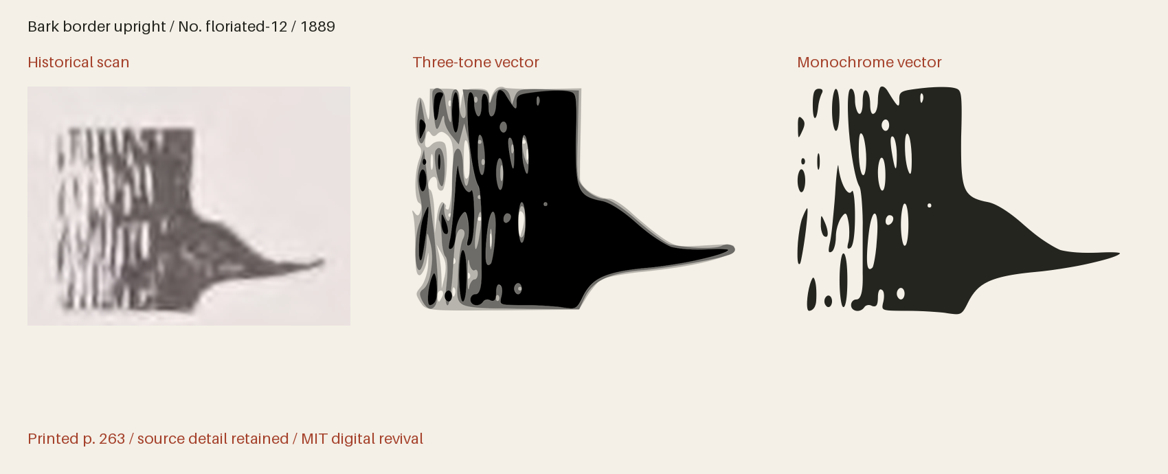 Historical scan beside the three-tone and monochrome vector revivals