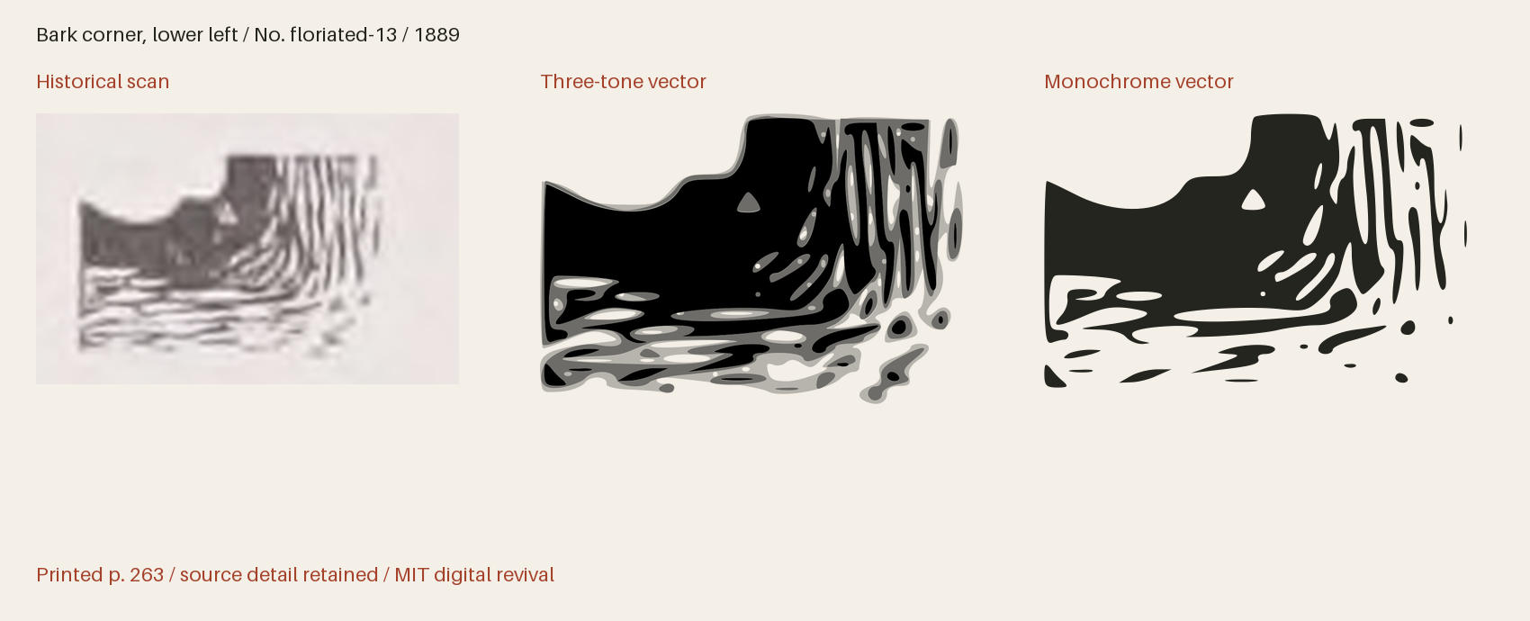 Historical scan beside the three-tone and monochrome vector revivals