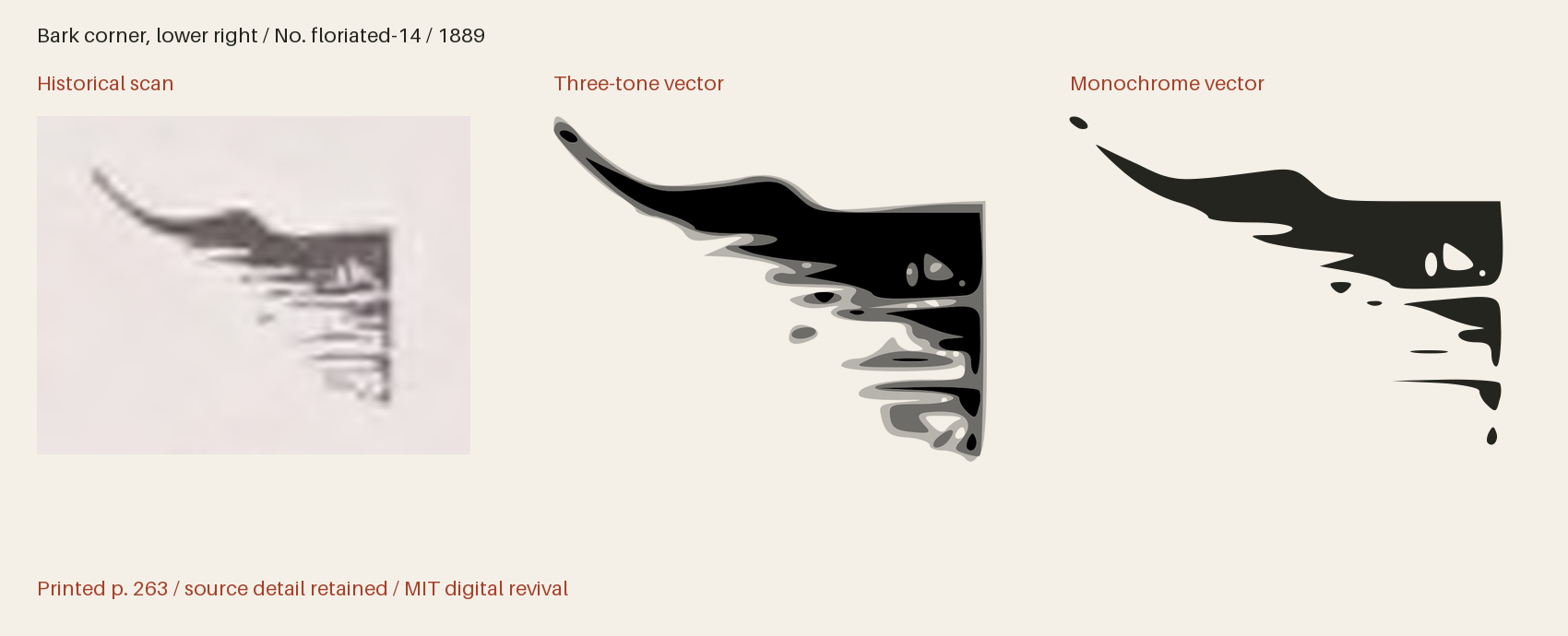 Historical scan beside the three-tone and monochrome vector revivals