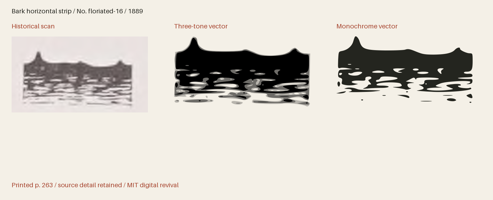 Historical scan beside the three-tone and monochrome vector revivals